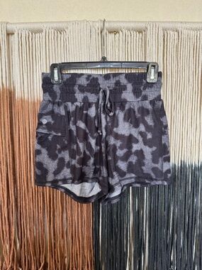 Grey and black high waisted cheetah print shorts with pockets; perfect condition